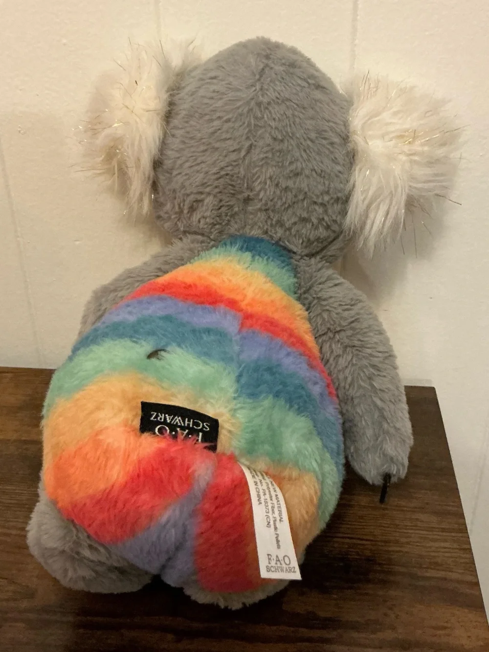 A Vintage FAO Schwarz Dreamies Rainbow Koala plush stuffed animal Toy